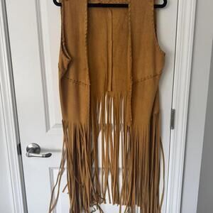 Fornia Brown Suede Fringe Vest
